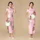 2018 mẹ mới retro phụ nữ ngắn tay in dài giai đoạn thực hiện nghi thức quần áo sườn xám cỡ lớn