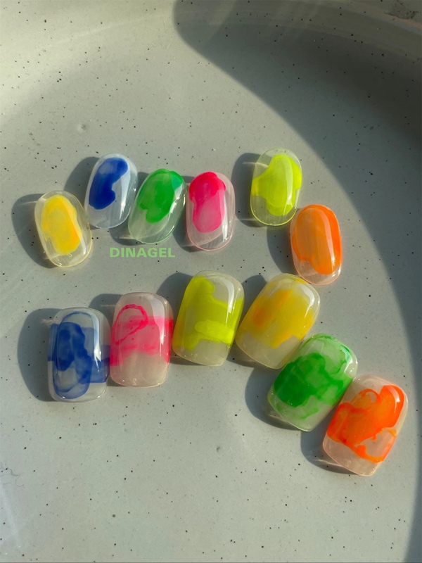 Dina Mousse Gradient Liquid Special Edition Neon Fluorescent Series No. 57-62 Fluorescent Nail Art Gradient Liquid
