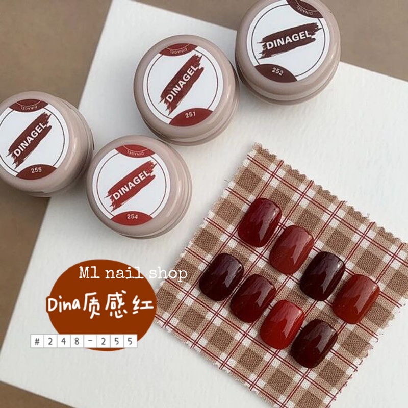 Dina Canned Nail Polish Gel # 248-255 High-Quality Red New Year Red Bright Red Wine Red Blood Red Nail Polish