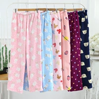 Mùa thu đông flannel pyjama quần nữ dày lông cừu san hô nhà quần phụ nữ mang thai quần dài quần mẹ XL quần âu nữ