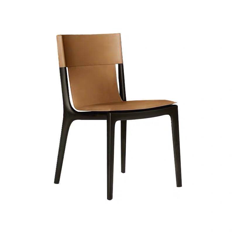 Italian Style Light Lavish Saddle Chair Brief Modern Chinese Style Dining Chair Style Board Room Dining Chair Home Solid Wood Chair Factory Direct