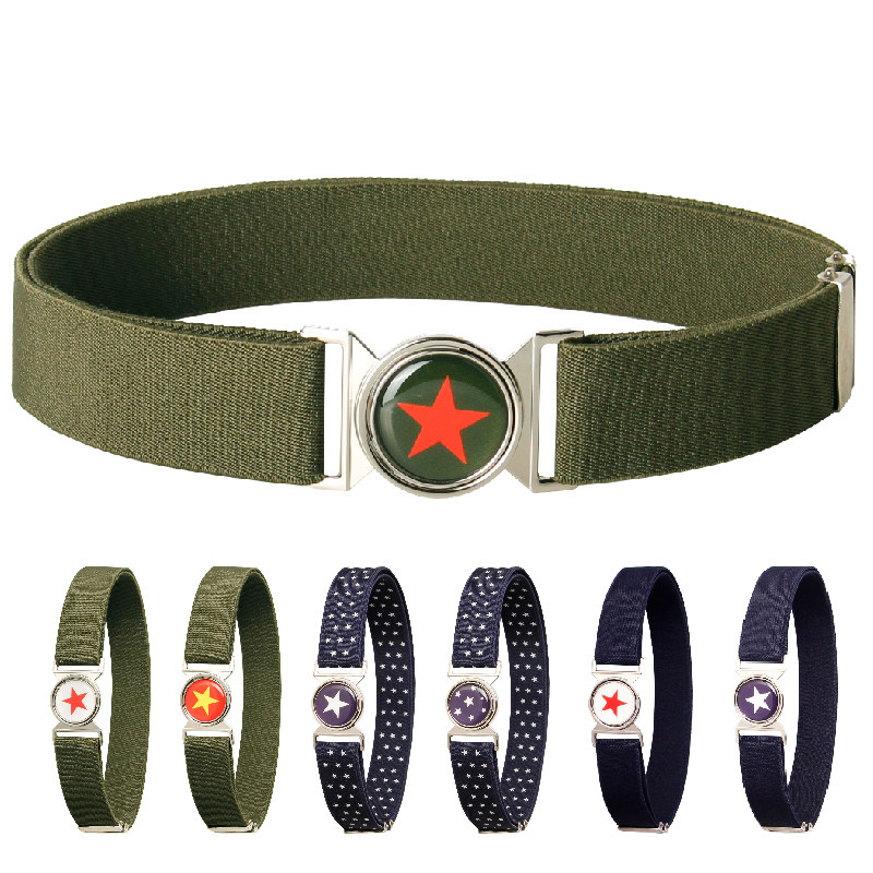 Primary School Kindergarten Military Training Boys Girls 100 Lap Comfort Adjustable Pentagram Elastic Belt Simple Operation-Taobao
