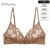 EVE’S Eve’s Temptation Orange Fragrant Love Thoải mái Ren mỏng dành cho phụ nữ Không có dây Vòng quanh mềm mại Áo lót thoáng khí - Push Up Bras Push Up Bras