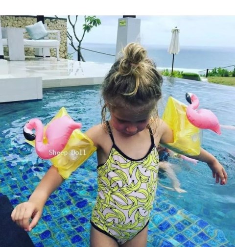 Vòng tay flamingo trẻ em vòng tay Tay áo bơi cho bé gái bơi tay áo trẻ em - Cao su nổi phao bơi hình thú