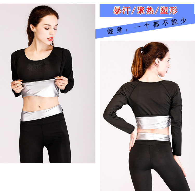 Bạo lực mặc đồ vest nữ tay dài mồ hôi phù hợp với bộ đồ ba mảnh thể hiện mồ hôi tập thể dục yoga quần áo thể thao quần tập gym