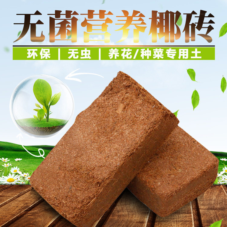 Coconut brick coconut soil coconut chaff soil general-purpose planting flowers and vegetables nutrition soil orchid soil succulent golden kudzu flowers imported planting