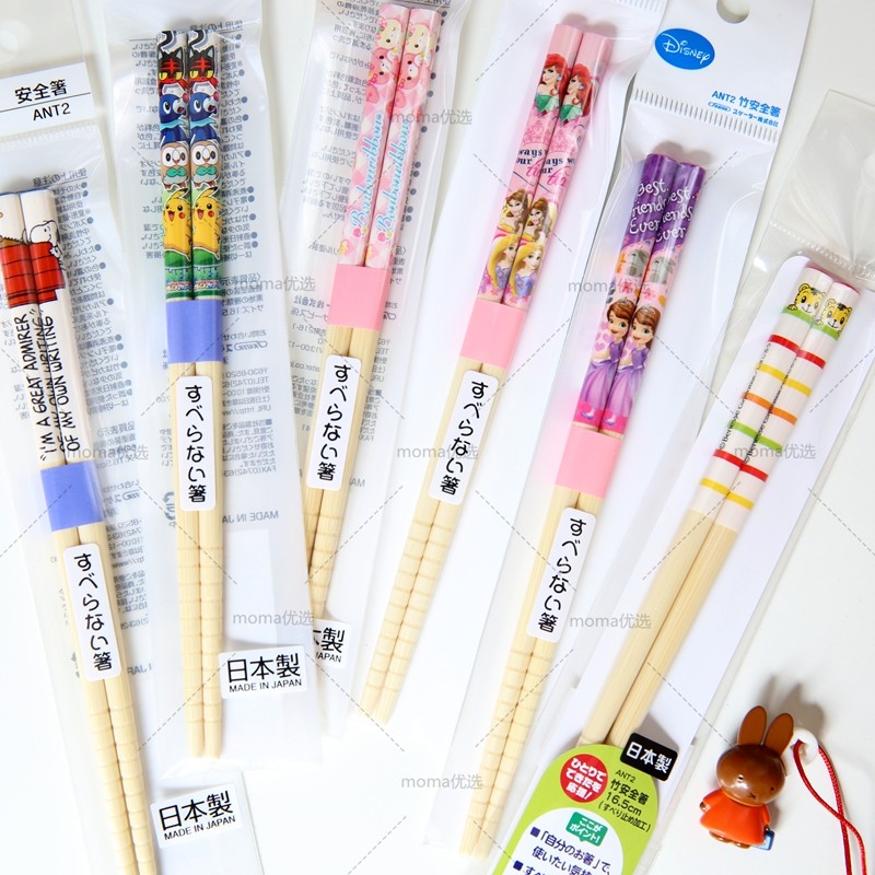 Spot Japanese-made skater children's Melody Snoopy Qiaohu primary school students bamboo chopsticks tableware 16 5cm