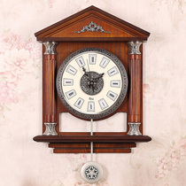 Luxury atmospheric European wall clock creative retro living room clock home luxury decoration silent clock idyllic pendulum clock