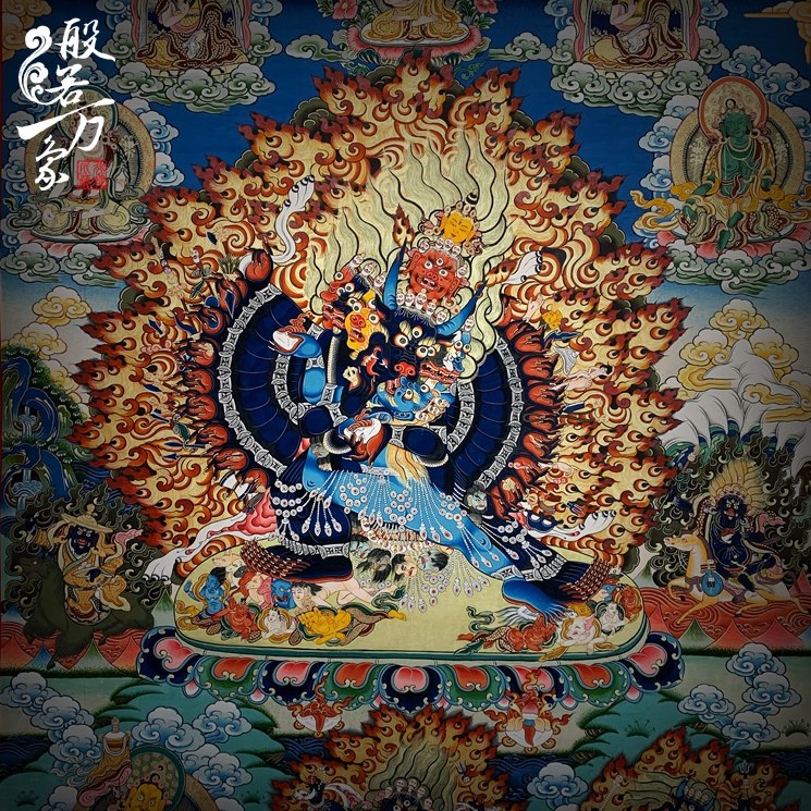 Hot Gun Pure Hand-painted Donka Painting Grand Weed Boutique Decoration Hung Painting Buddhist Buddha Statue Tibet Living room Xuanguan