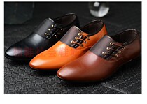 Mens leather shoes casual shoes business dress men bright wedding shoes students working at work on professional foot large shoes