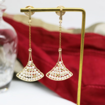 Ginkgo biloba fan-shaped bright freshwater pearl fine temperament ear clip earrings without ear hole mosquito coil painless earrings