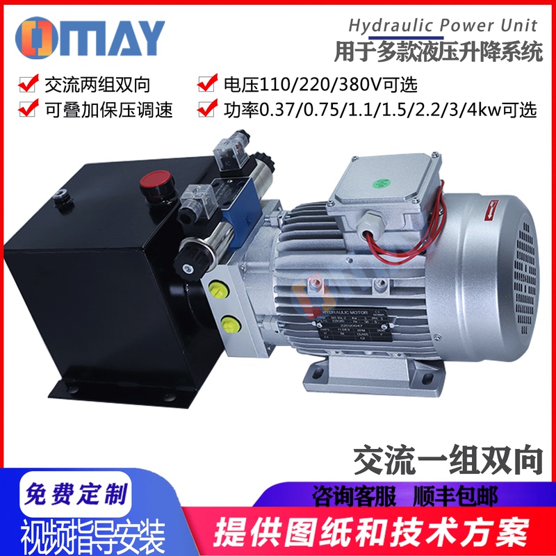 A Set of Two-Way Hydraulic Power Units Ac380V/220V Hydraulic Station Oil Pressure Lift Pump Station Assembly