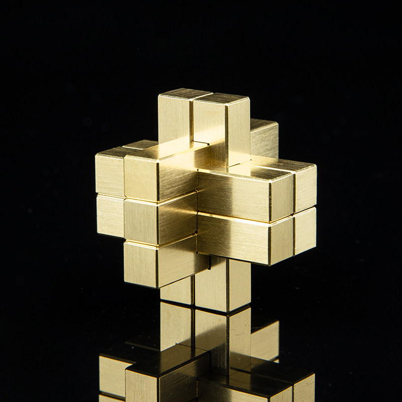 Brass Nine Holes Clear Lock Ruban Lock Adult Puzzle Decompression Unlock Large Intelligence Student Toy Business Gift