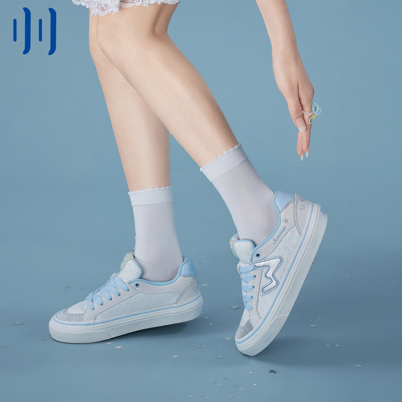 Ollieskate Small Shell Blue and White Color-Blocking Summer Campus Style W Student Unisex National Trend Skateboard Shoes