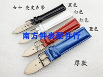 Genuine leather strap lady watchband bright leather lacquered leather strap without tattoo strap fastening watch 10 10 12 14 16 16 18