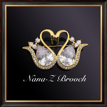 Nina Lidodo Crystal Swan Chest Needle Upscale Womens Chest Flowers Biepin Day Department Cute Anti-Walking Light Neckline Accessories