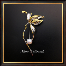 Natural Pearl Brooch Brooch Brooch Women Korea Lavish Atmosphere Upscale Plant Accessories Nanaz Spot