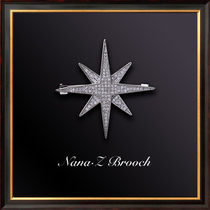 Na Ri Do-Japan upscale Micro inlaid Six Mans Star breasts Mens big clothes Chest Flowers Personality Badges Fashion Pins