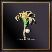 Special Price Clearing House Lily Natural Pearl Brooch Chest Needle-chested Women Upscale Zircons Coat Accessories Luxurious