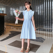 Girls dress Dress Summer Dress Full Cotton Pure Cotton Fabric Skirt Agaric Sides Fly Sleeves Cashew slim CUHK Scout Princess Dresses Han