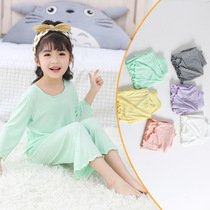 Childrens pajamas Girls  home clothes Summer thin eight-point pants Solid color baby summer suit Long-sleeved air conditioning clothes