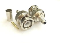 All copper video surveillance radio frequency connector BNC-J-3 connected to RG58 50-3 wire Q9-JY5 oscilloscope connector