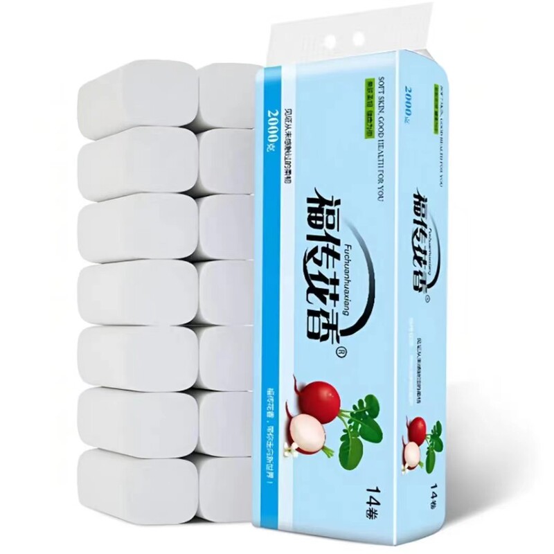 2kg Fuchuan Huaxiang 14-Pack Large Rolls of Toilet Paper for Household Use, Grocery Shopping Paper Towels, Bathroom Toilet Paper, Family Pack Large Pack 2kg Fuchuan Huaxiang 14-Pack Large Rolls of Toilet Paper for Household Use, Grocery Shopping Paper Towels, Bathroom Toilet Paper, Family Pack Large Pack