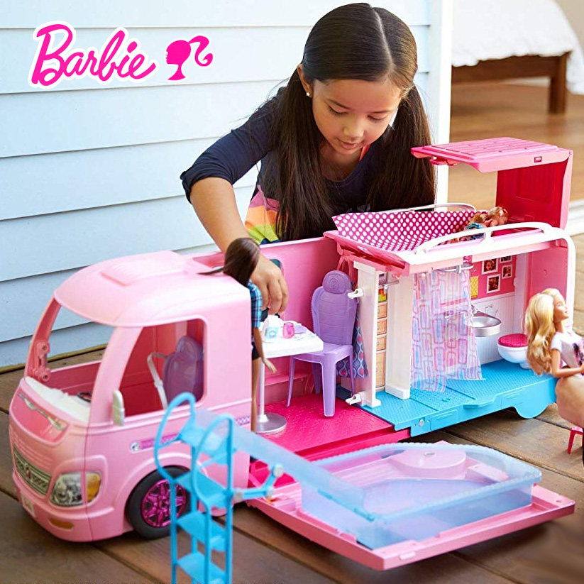 Barbie Dolly Gift Box Sets Girls Dream Caravan Castle Toys Princess Camper Camper Costume House Wine Kitchen Toys