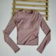 New style sexy hem slit sports top with chest pad, women's tight running fitness clothing, sports long-sleeved yoga clothing