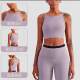 Big brand same style high collar threaded fixed cup fitness vest women's one-piece shockproof yoga running sports bra