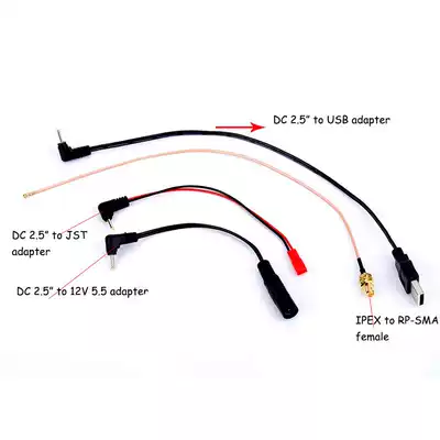 Model airplane remote control modification cable IPEX to SMA external screw inner needle DC2 5 to JST USB DC5 5 adapter cable