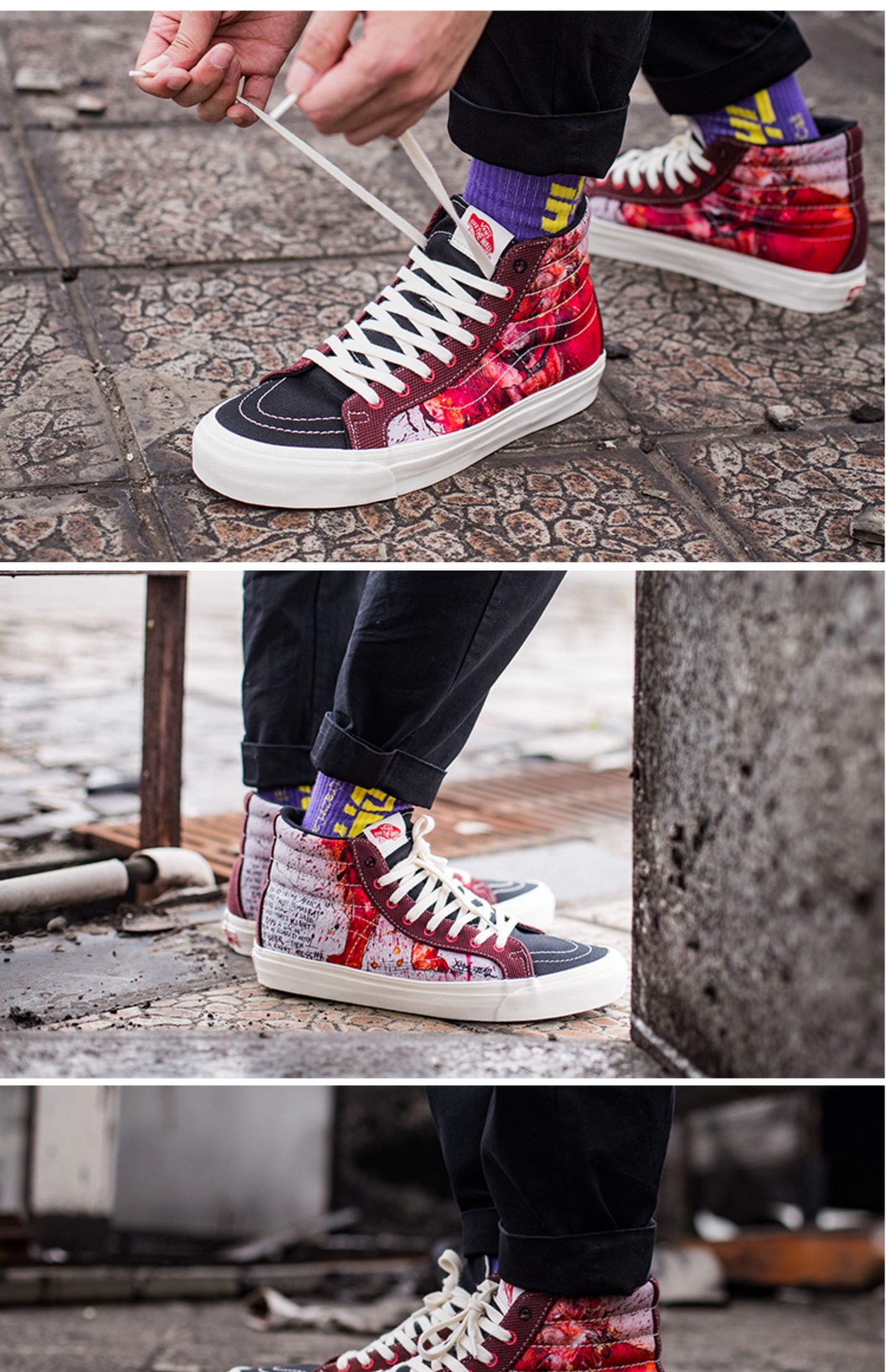 Vans cao giúp VAULT OG LX SK8-Hi minh họa giày nam và nữ giày thông thường VN0A45JLVQV - Dép / giày thường giay the thao