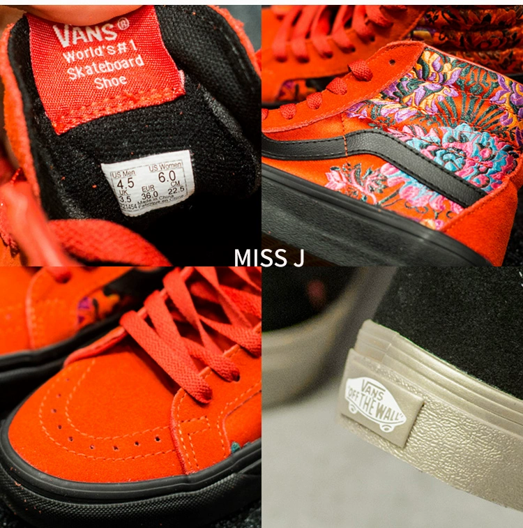 [Miss King] Giày thêu hoa nữ cao cấp Vans SK8-HI VN0A2XSBUQJ - Dép / giày thường