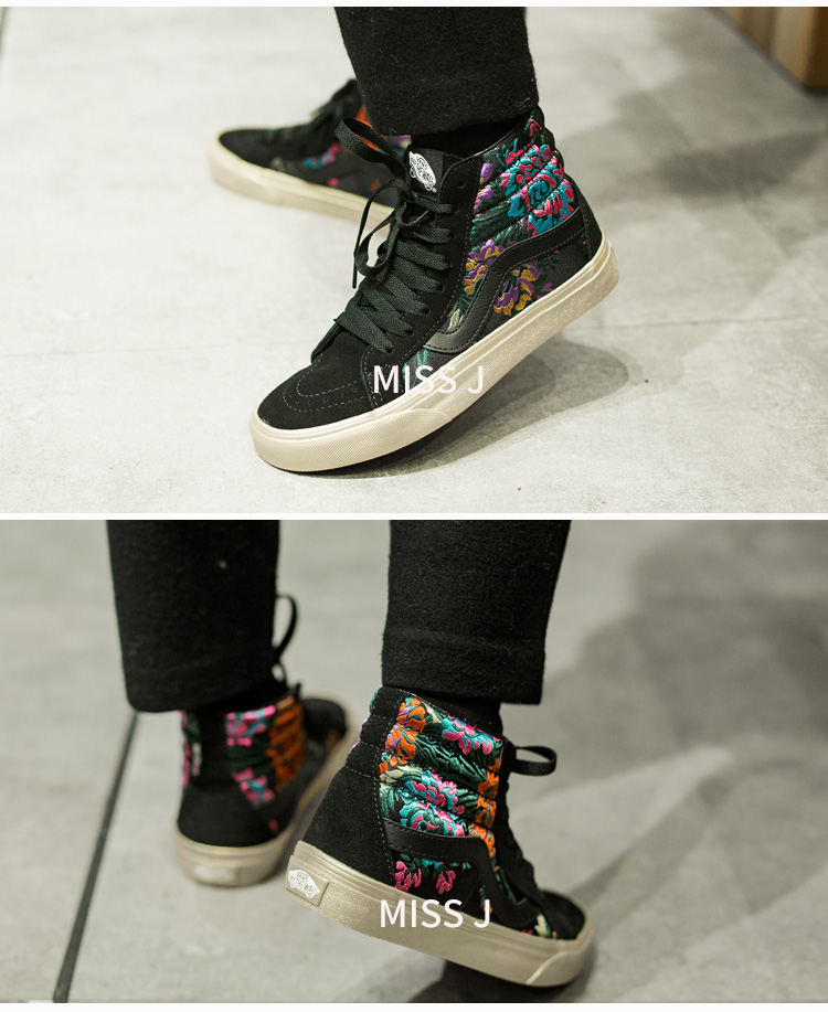 [Miss King] Giày thêu hoa nữ cao cấp Vans SK8-HI VN0A2XSBUQJ - Dép / giày thường giày sneaker nữ chính hãng