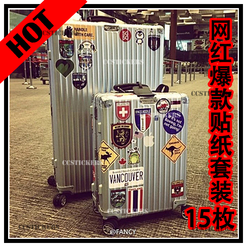 rimowa luggage with stickers