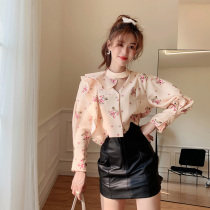 SUNA QUEEN small flower ruffled short coat women Spring and Autumn 2020 fashion short top spot