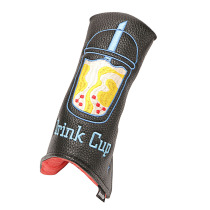 Golf club putter cap lined with pushrod sleeve clubhead cover PU straight protective sleeve magnet closed