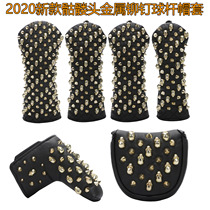 Golf club cap jacket Skull skull head metal rivet protective sleeve No. 1 wood ball road wood UT putter sleeve
