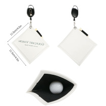 New golf towel rubbing ball cloth rubbing club cleaning towel high - end PU material easy pull - clamp stretching rope