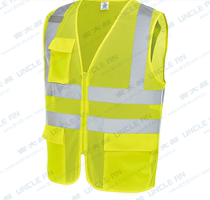 Amber Uncle A736 Reflective Waistcoat Net Cloth Warning Vest Road Transport Dock Airport Reflective Vest