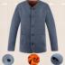 Mens cardigan ấm áp cộng với chất béo để tăng mã của đồ lót ấm trong nhung cộng với già cộng với quần áo mùa thu dày cộng với nhung cardigan. 