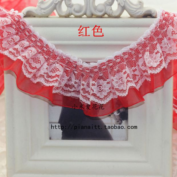 5CM đôi ren xếp li ren DIY DIY tiara phụ kiện trang trí phụ kiện quần áo phụ kiện ren hoa sen ren - Phụ kiện tóc phụ kiện tóc hàn quốc