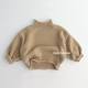 ເສື້ອຍືດເດັກນ້ອຍຊາຍແລະເດັກຍິງເສື້ອຍືດເດັກນ້ອຍ knitted bottoming 2023 ດູໃບໄມ້ລົ່ນແລະລະດູຫນາວແບບໃຫມ່ແບບຕ່າງປະເທດແບບເຄິ່ງຄໍເຕົ່າ pullover tops