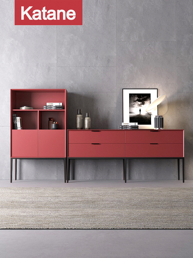 Kattani modern minimalist iron art High foot side cabinet bucket cabinet Nordic light lavish style baking paint containing storage living-room furniture