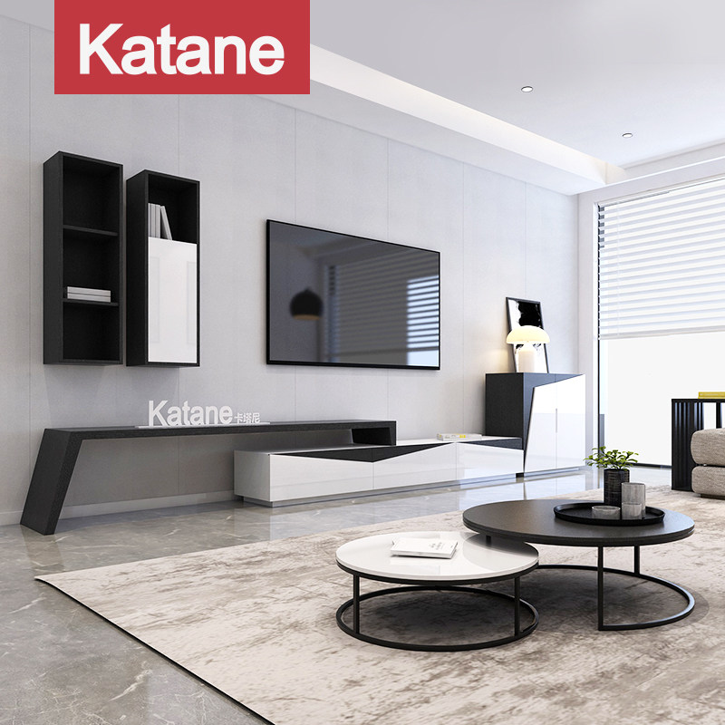 Modern minimalist TV cabinet Tea Table Composition Nordic Size Family Living Room Light Lavish Creative Flex Furniture Suit