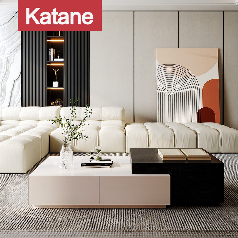 Katani Modern Simple Tea Scale Several Rectangular Format Lightly Luxury Living Room Cream Wing Rock Tea Couple