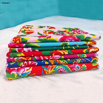Northeast big flower cloth old quilt cotton quilt cover fabric quilt face red peony traditional edge quilt quilt wedding
