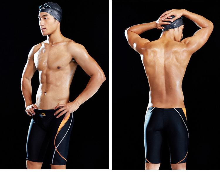 Li Ning quần bơi nam quần boxer năm điểm quần bơi chuyên nghiệp quần khô nhanh quần bơi nam kích thước lớn nước nóng tắm phù hợp với đồ bơi quần bơi nam sexy