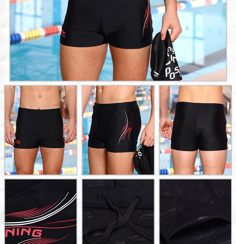 Quần bơi Li Ning quần lót nam chuyên nghiệp Quần bơi năm điểm quần áo nhanh khô bãi biển dành cho người lớn nam quần áo tắm nước nóng bikini đi biển đẹp 2020