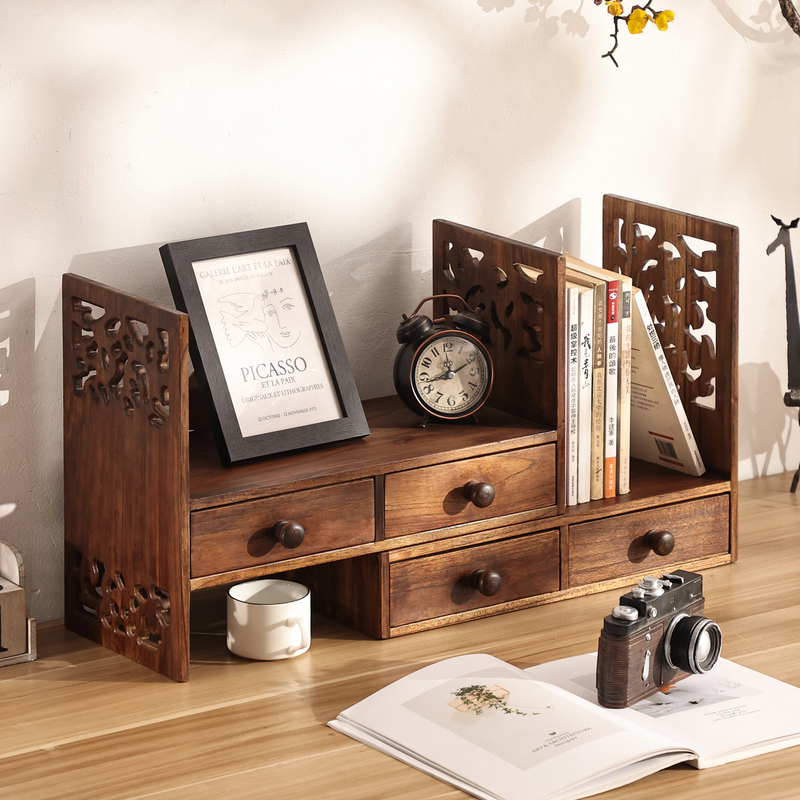 Retro Solid Wood Shelf, Chinese-Style Desktop Storage Rack, Desk, Bookshelf, Bay Window Storage Cabinet, Simple Small Bookcase Retro Solid Wood Shelf, Chinese-Style Desktop Storage Rack, Desk, Bookshelf, Bay Window Storage Cabinet, Simple Small Bookcase